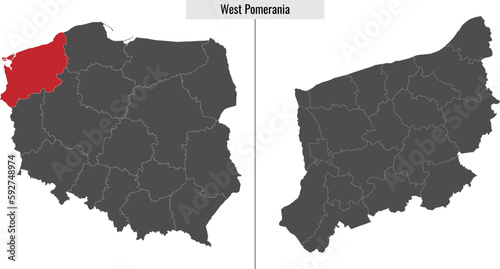 map of West Pomerania voivodship