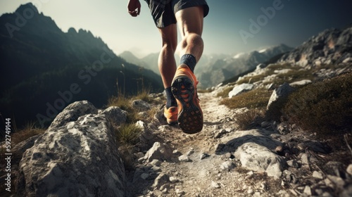 trail running runner legs, generative ai