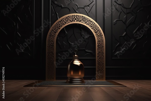 podium sale, stage product, blank space of islamic theme black, gold colors