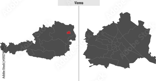 map of Vienna state of Austria