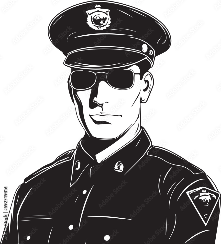 Policeman, Policeman head, Vector illustration, SVG Policeman, Policeman head, Vector illustration, SVG
