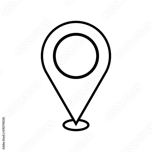 Location line icon place logo. GPS Location navigation icon. Map pin location icons. Place position marker travel distance icon. Address location pointer GPS symbol. Geolocation gps tag map label.