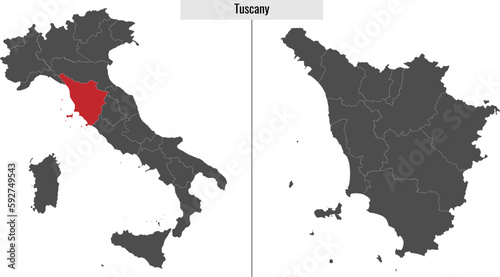 map of Tuscany province of Italy