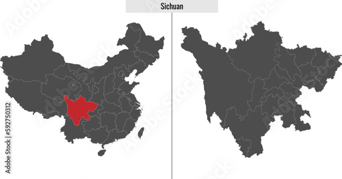 map of Sichuan province of China
