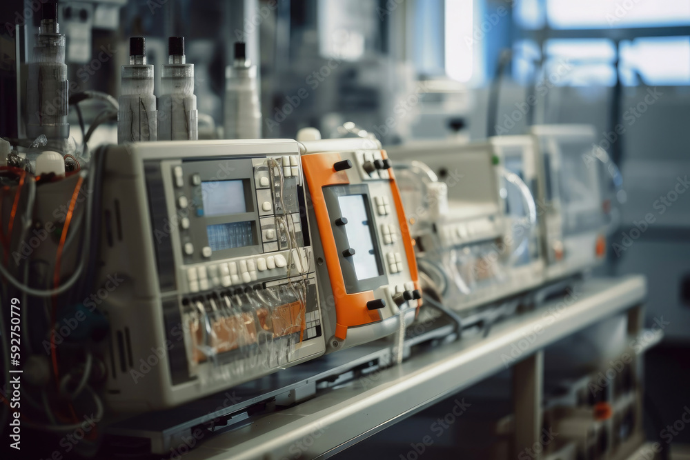Monitoring of patient's heart in intensive care unit. Generative AI