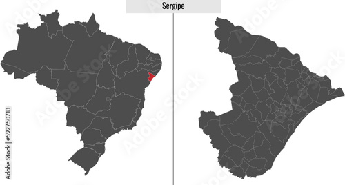 map of Sergipe state of Brazil