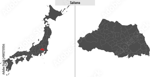 map of Saitama prefecture of Japan