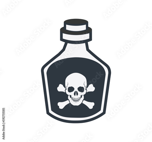 Isolated Toxic Glass Bottle Sign.
