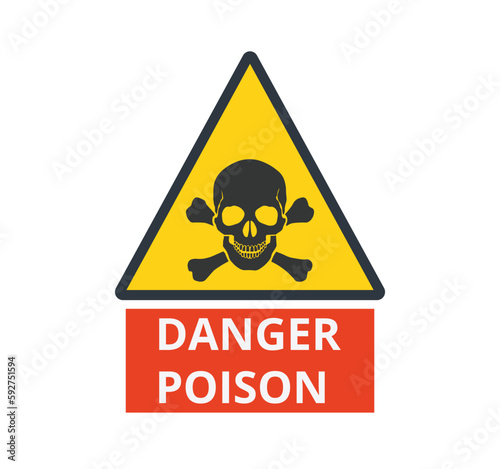 Danger Poison Element Sign with a Skull. 
