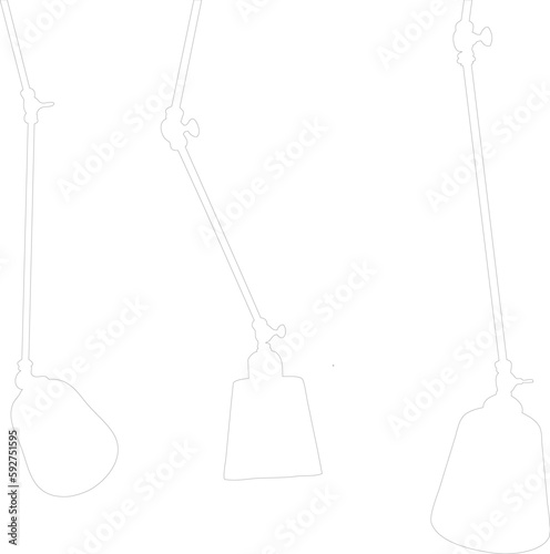 Chandelier silhouette drawing. Pendant light vector drawing
