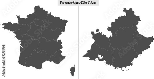 map of Provence-Alpes-Cote d'Azur region of France