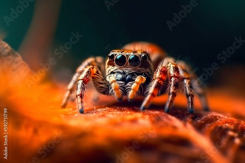 Little Spider Macro Shot. Generative AI © Scrudje