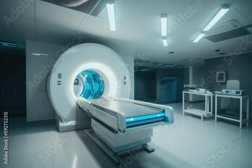 Medical CT or MRI Scan in the modern hospital laboratory. Generative AI
