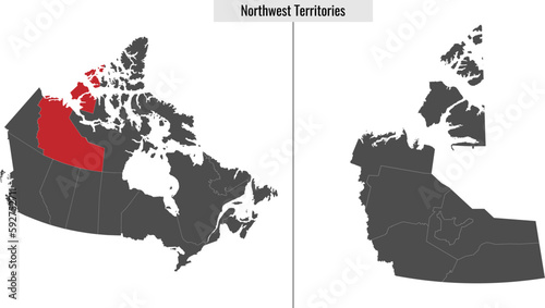 map of Northwest Territories province of Canada