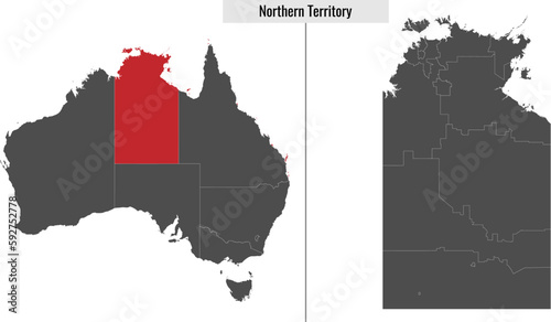 map of Northern Territory state of Australia photo