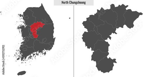 map of North Chungcheong state of South Korea