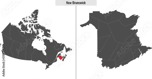 map of New Brunswick province of Canada