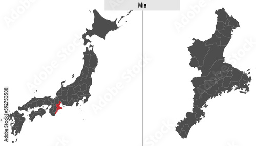 map of Mie prefecture of Japan photo