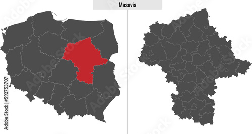 map of Masovia voivodship photo