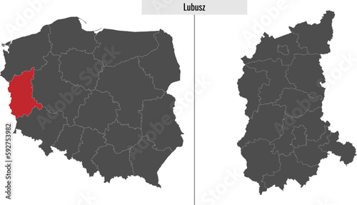 map of Lubusz voivodship province of Poland
