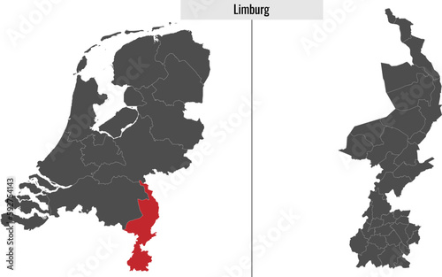 map of Limburg region of Netherlands