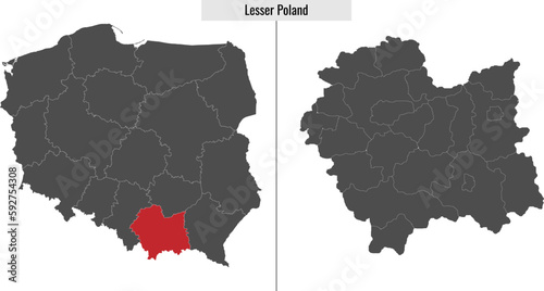 map of Lesser Poland voivodship