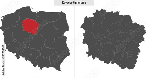 map of Kuyavia-Pomerania voivodship