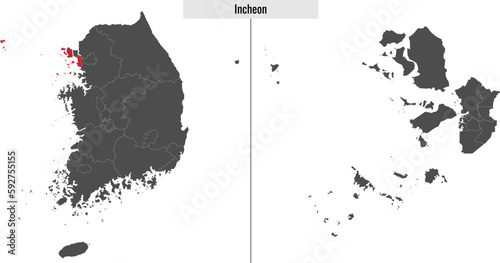 map of Incheon state of South Korea
