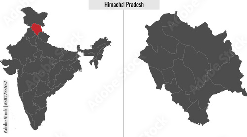 map of Himachal Pradesh state of India