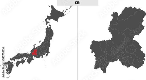 map of Gifu prefecture of Japan