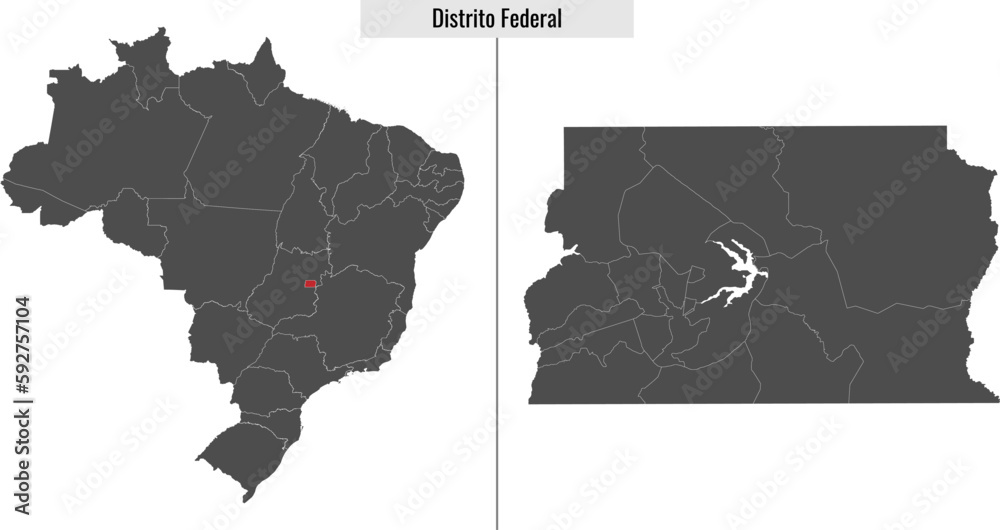 map of Distrito Federal state of Brazil