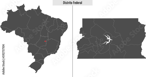 map of Distrito Federal state of Brazil