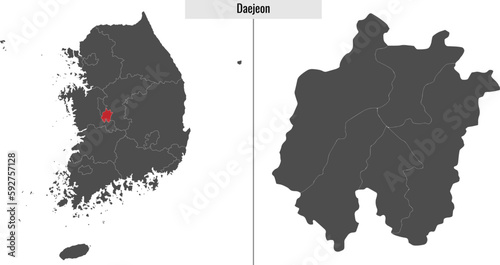 map of Daejeon state of South Korea