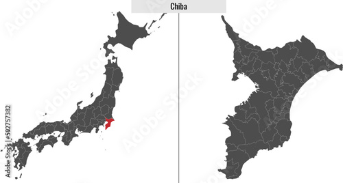map of Chiba prefecture of Japan photo