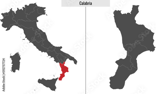 map of Calabria province of Italy
