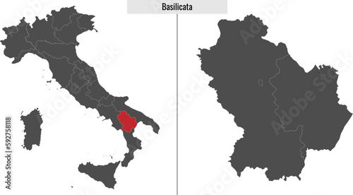 Basilicata map province of Italy