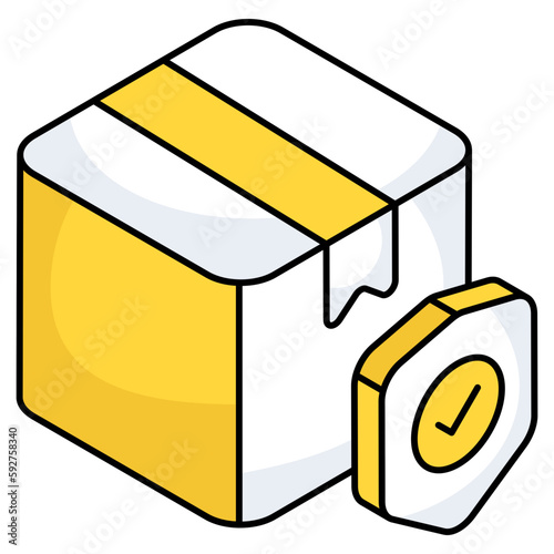 Editable design icon of parcel security