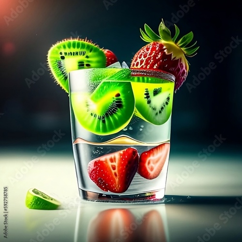 strawberry in a glass