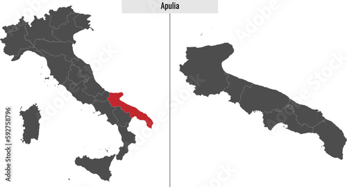 Apulia map province of Italy