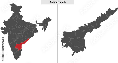 Andhra Pradesh map state of India photo