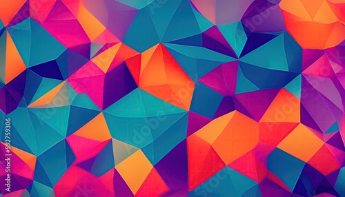 a colorful background with polygonal mosaic fragments