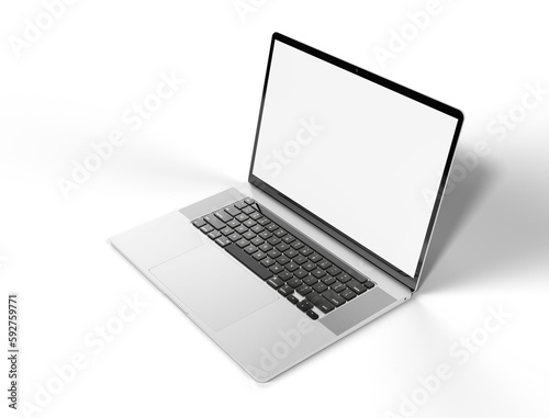 Realistic laptop - notebook mockup, with empty screen for you design, transparent background high quality details - 3d rendering