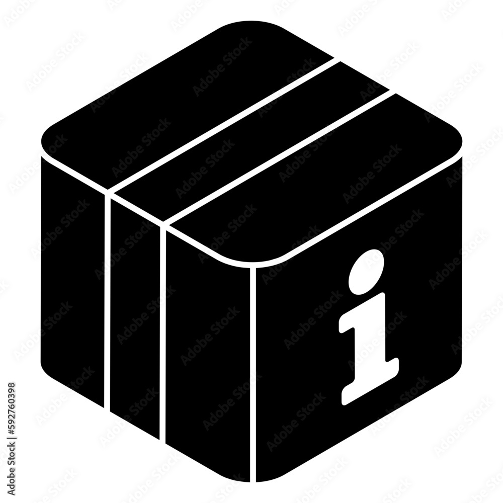 An editable design icon of parcel info