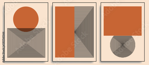 Collection of modern art posters. For brochures. Set of minimalistic abstract aesthetic illustrations. Wall decor in a modern style.