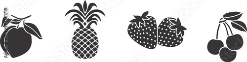 vector strawberry fruit sets illustrations designs
 photo
