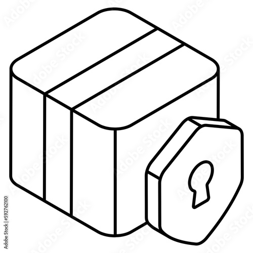 Editable design icon of parcel security