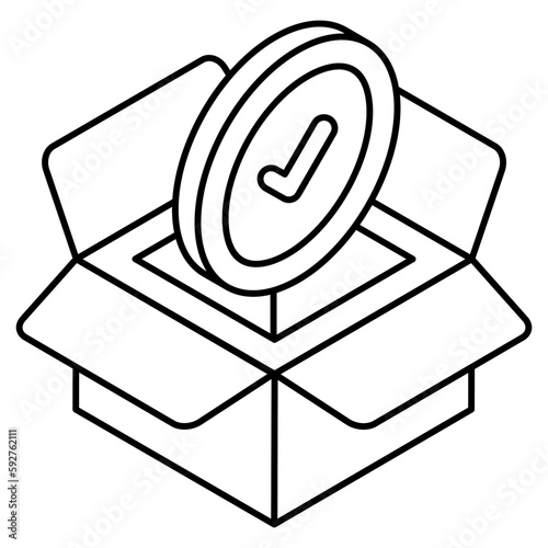 Trendy design icon of verified parcel  