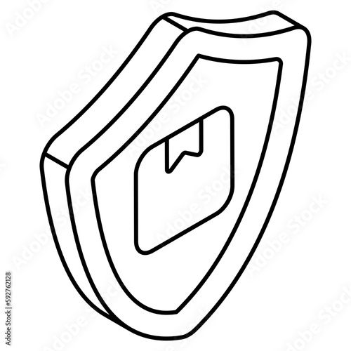 Editable design icon of parcel security