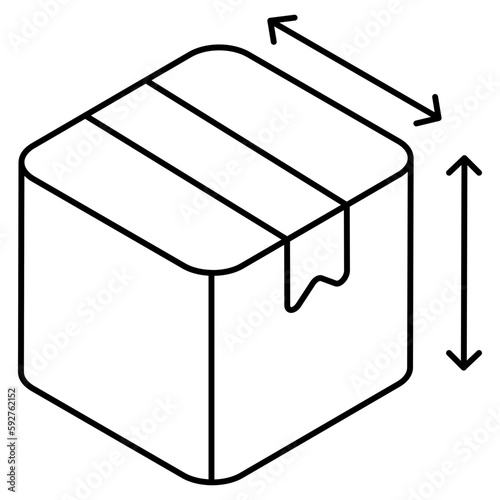 Trendy design icon of parcel size  