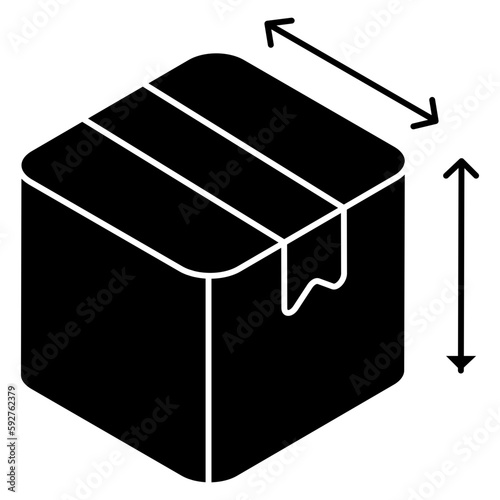 Trendy design icon of parcel size  